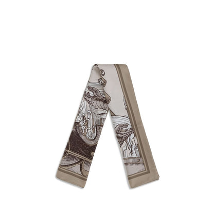 Scarf by Burberry for men in silk twill beige & print features a timeless silhouette, artfully capturing the essence of the timeless Silk Twill Scarf design for a sophisticated look.