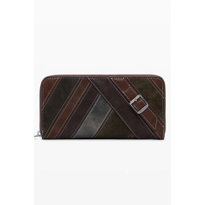 Wallet by Desigual for women in polyester polyurethane faux leather brown presents a refined silhouette, artfully capturing the essence of the Polyester Polyurethane Faux Leather Wallet design with sophisticated for a refined look.