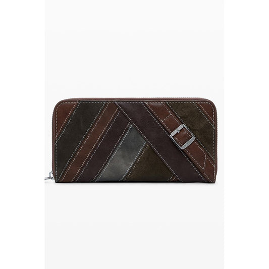 Wallet by Desigual for women in polyester polyurethane faux leather brown presents a refined silhouette, artfully capturing the essence of the Polyester Polyurethane Faux Leather Wallet design with sophisticated for a refined look.
