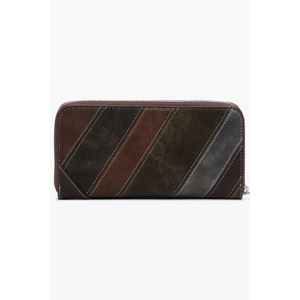 Wallet by Desigual for women in polyester polyurethane faux leather brown presents a architectural silhouette from the Polyester Polyurethane Faux Leather Wallet collection, showcasing architectural for a architectural finish.