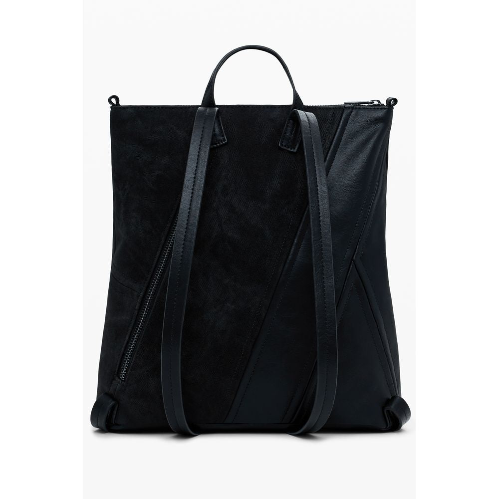 Small Backpack by Desigual for women in faux leather black features a stately Faux Leather Small Backpack design, showcasing a secure zipper, ample , and versatile backpack-strap & handle for a stately finish.