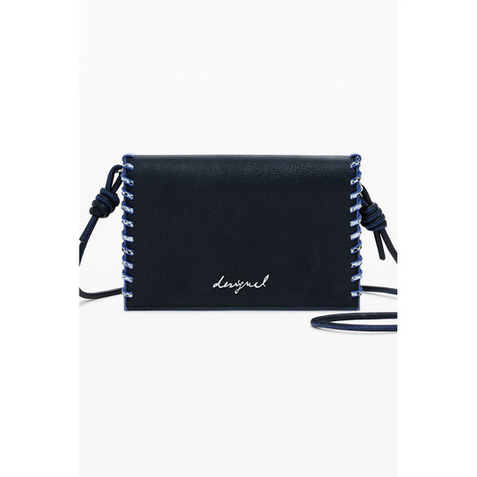 Cardholder Wallet by Desigual for women in poly leather black & signature presents a refined silhouette, artfully capturing the essence of the Poly Leather Cardholder Wallet design with sophisticated card-organization for a refined look.