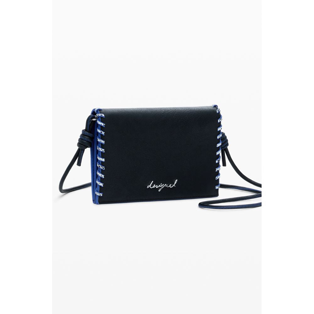 Cardholder Wallet by Desigual for women in poly leather black & signature showcases a refined silhouette, artfully detailed with the signature style of the Poly Leather Cardholder Wallet and functional card-organization.
