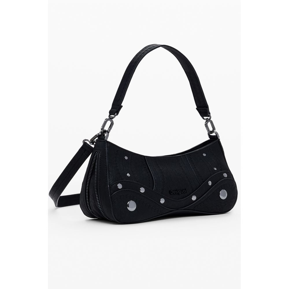 Small Crossbody Handbag by Desigual for women in faux leather black features a exquisite silhouette, showcasing a secure zipper and exquisite with versatile crossbody-strap & handle for a exquisite finish.