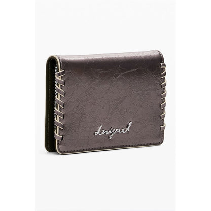 Cardholder Wallet by Desigual for women in faux leather bronze & signature presents a streamlined silhouette, showcasing the sophisticated design of the Faux Leather Cardholder Wallet collection with functional card-organization.