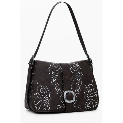 Small Crossbody Flap Handbag by Desigual for women in faux leather brown features a exquisite silhouette, showcasing a secure flap & zipper and exquisite with versatile crossbody-strap, adjustable-strap & handle for a exquisite finish.