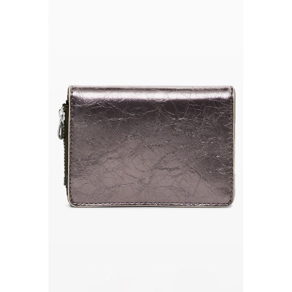 Cardholder Wallet by Desigual for women in faux leather bronze & signature showcases a refined silhouette, artfully capturing the essence of the refined Faux Leather Cardholder Wallet design with functional card-organization.
