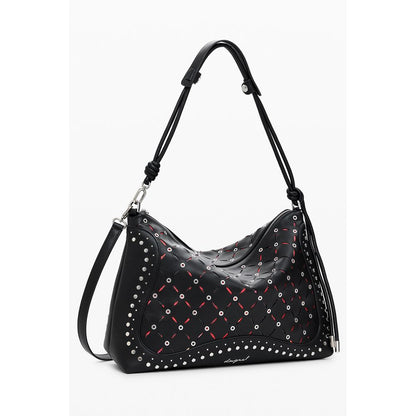 Mini Crossbody Handbag by Desigual for women in polyurethane black features a refined silhouette, showcasing a secure zipper, organized internal-pockets, and versatile crossbody-strap, adjustable-strap & handle for a refined finish.