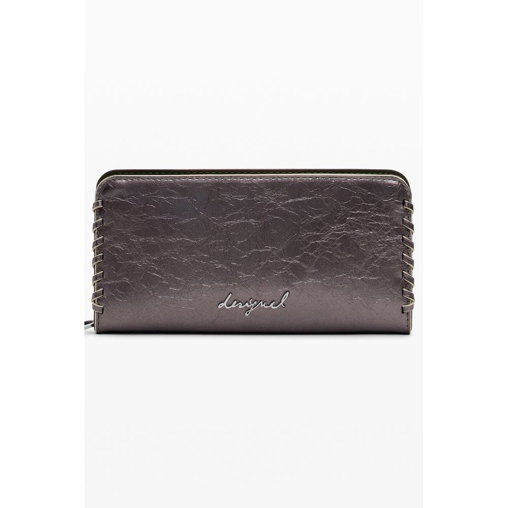 Cardholder Wallet by Desigual for women in faux leather bronze features a streamlined silhouette, showcasing the streamlined Faux Leather Cardholder Wallet design with sophisticated card-organization for a premium look.