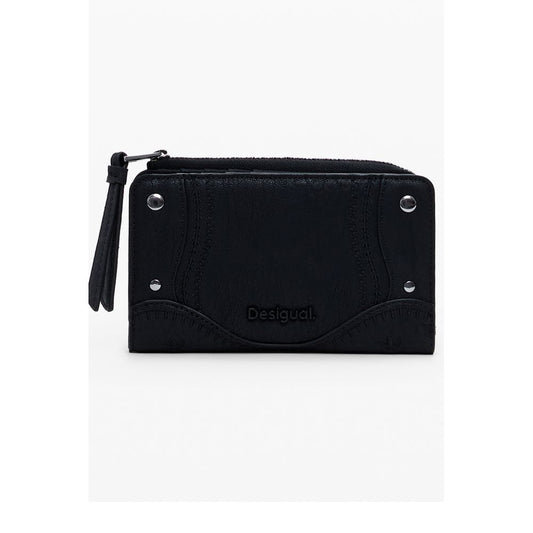 Desigual Faux Leather Cardholder Wallet - Black Patterned