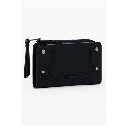 Desigual Faux Leather Cardholder Wallet - Black Patterned