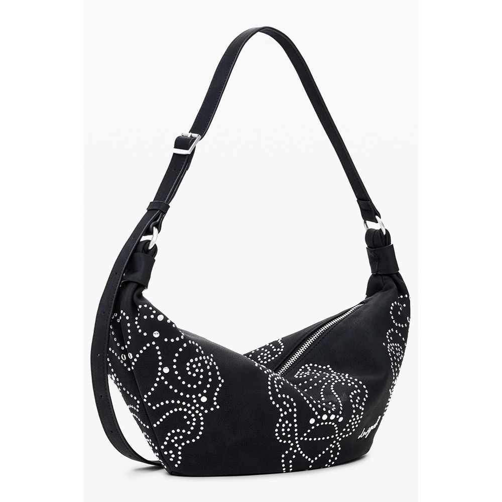 Small Handbag by Desigual for women in faux leather black features a refined silhouette, showcasing a secure zipper, organized , and versatile adjustable-strap & handle for a refined finish.
