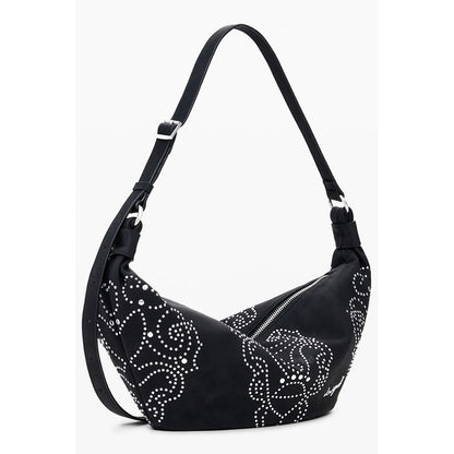 Small Handbag by Desigual for women in faux leather black features a refined silhouette, showcasing a secure zipper, organized , and versatile adjustable-strap & handle for a refined finish.