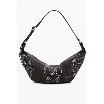 Medium Handbag by Desigual for women in faux leather brown features a ornamental silhouette, showcasing a secure zipper, ample , and ornamental adjustable-strap & handle for a sophisticated look.