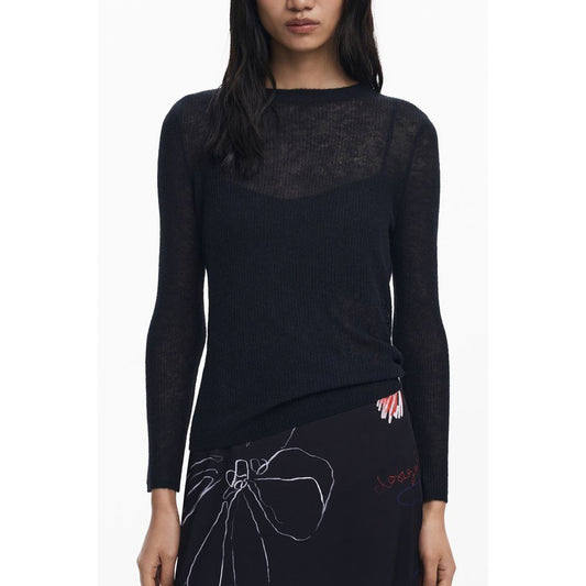 Dress by Desigual for women in stretch polyester black & signature features an eye catching silhouette with a sophisticated , elegant long-sleeve, and a refined long for a eye catching aesthetic.