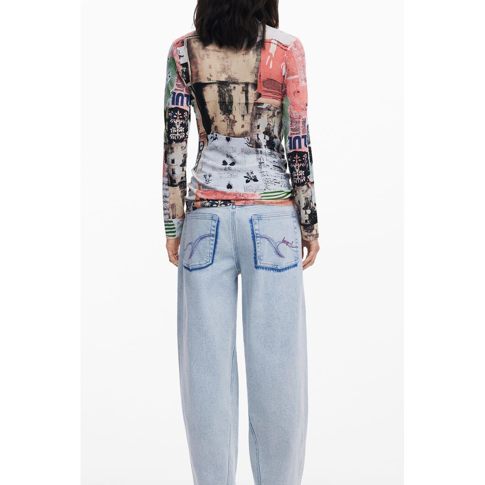Sweater by Desigual for women in polyamide viscose pink & patterned showcases an masterful silhouette, artfully detailed with a masterful turtle neckline and for a sophisticated, premium finish.