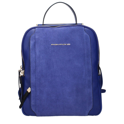 Backpack by Piquadro for women in leather blue presents a stately Leather Backpack design, showcasing a secure with ample and versatile backpack-strap & adjustable-strap for a stately finish.