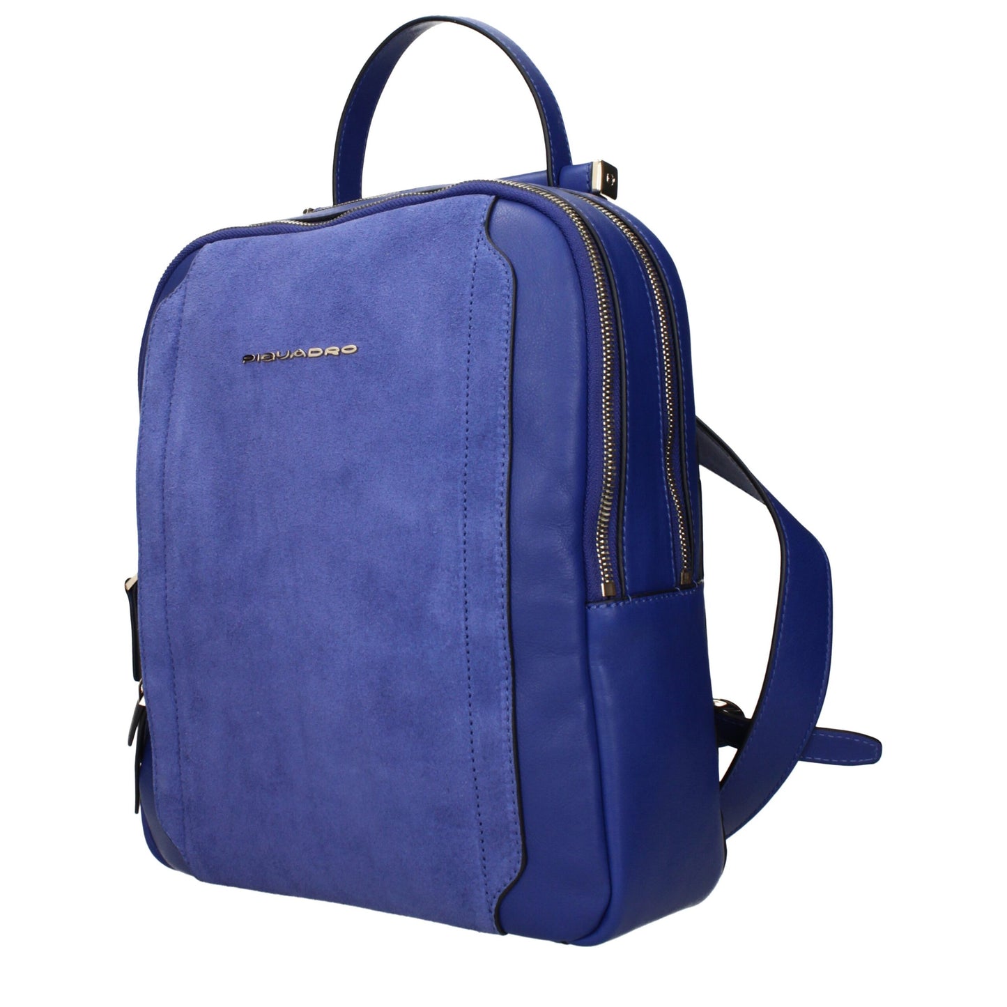 Backpack by Piquadro for women in leather blue showcases an architectural Leather Backpack design, featuring a secure , ample , and architectural backpack-strap & adjustable-strap for a sophisticated look.