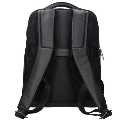 Backpack by Piquadro for men in leather black presents a stately Leather Backpack design, showcasing a secure with ample and versatile backpack-strap & adjustable-strap for a stately finish.