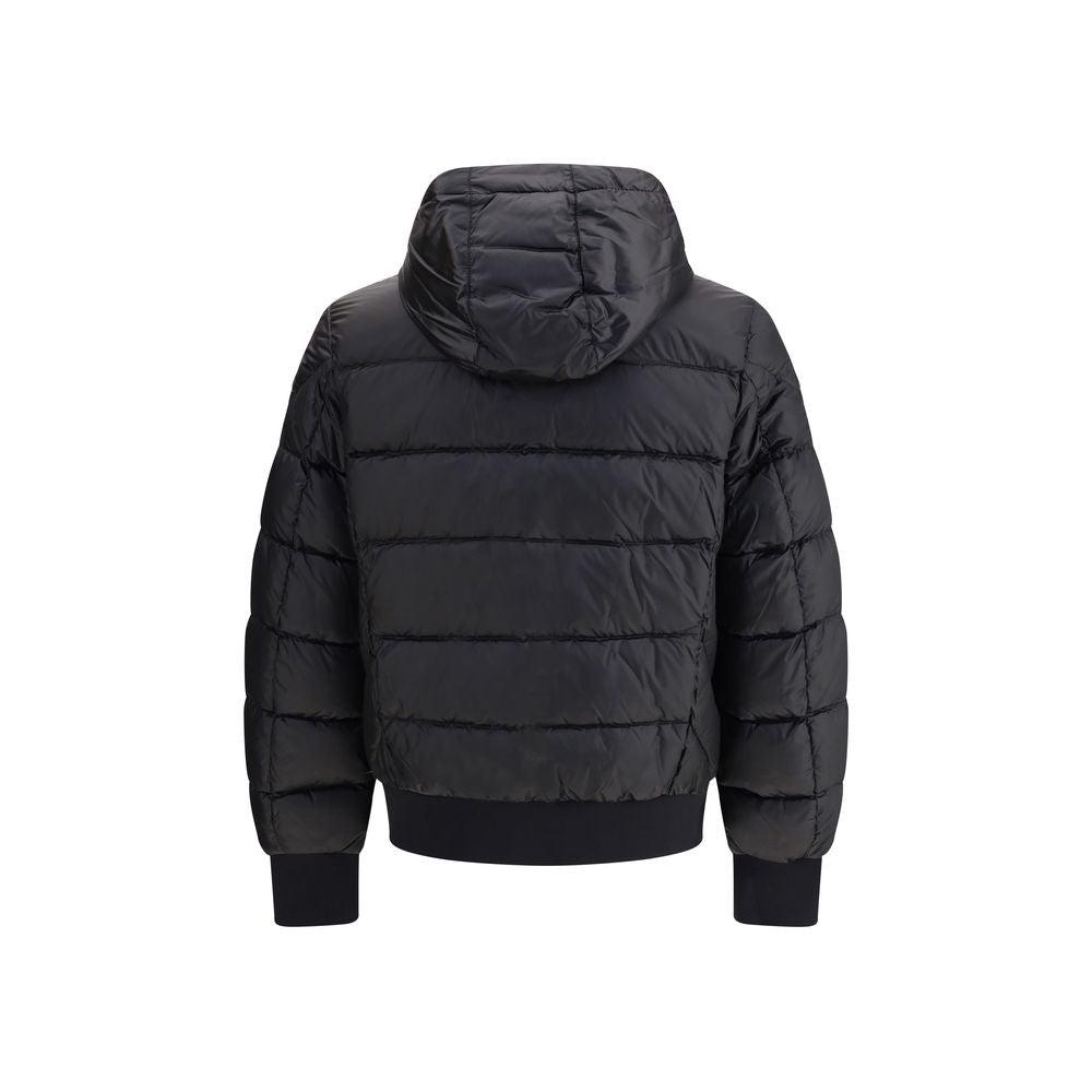Hooded Puffer Jacket by Parajumpers for men in polyamide & duck down black & yellow features an on trend silhouette, showcasing refined pockets, hooded & insulated and a sophisticated hooded neckline for a truly on trend finish.