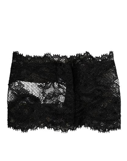 Dolce & Gabbana Black Lace Neck Scarf