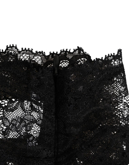 Dolce & Gabbana Black Lace Neck Scarf