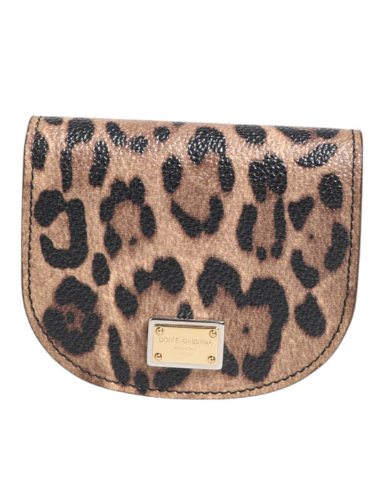 Wallet by Dolce & Gabbana for women in calf leather brown, gold, leopard-print & print presents a architectural silhouette from the Calf Leather Wallet collection, showcasing architectural compact-design coin-purse for a architectural finish.