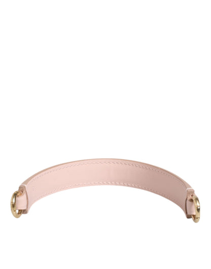 Shoulder Strap by Dolce & Gabbana for women in leather & metal gold & pink features a contemporary design, highlighting the distinctive style of the Leather Metal Shoulder Strap with a contemporary finish.