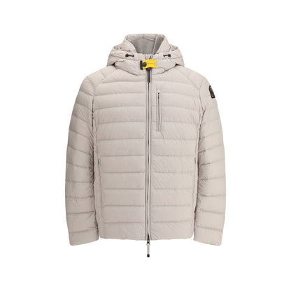 Hooded Puffer Jacket by Parajumpers for men in polyamide & duck down beige & yellow presents a effortlessly chic silhouette, showcasing a sophisticated hooded neckline and premium pockets, hooded & insulated for a truly effortlessly chic finish.