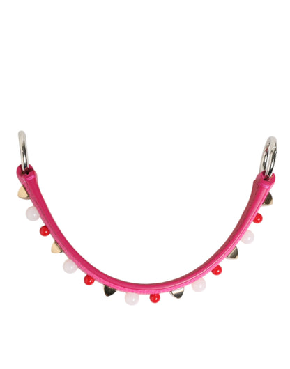 Shoulder Strap by Dolce & Gabbana for women in calf leather gold, pink, red, silver & white features a dynamic silhouette, artfully enhancing the dynamic design of this Calf Leather Shoulder Strap.