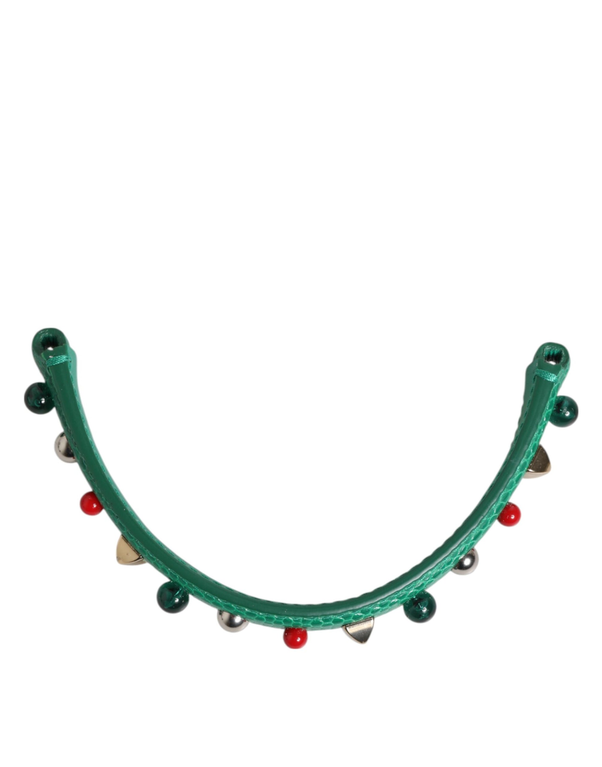 Shoulder Strap by Dolce & Gabbana for women in calf leather green features a chic design, presenting a refined view of the Calf Leather Shoulder Strap with a chic finish.