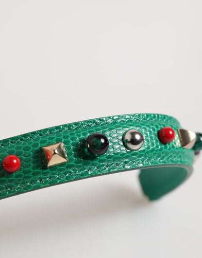 Shoulder Strap by Dolce & Gabbana for women in calf leather green features a chic design, presenting a refined view of the Calf Leather Shoulder Strap with a chic finish.