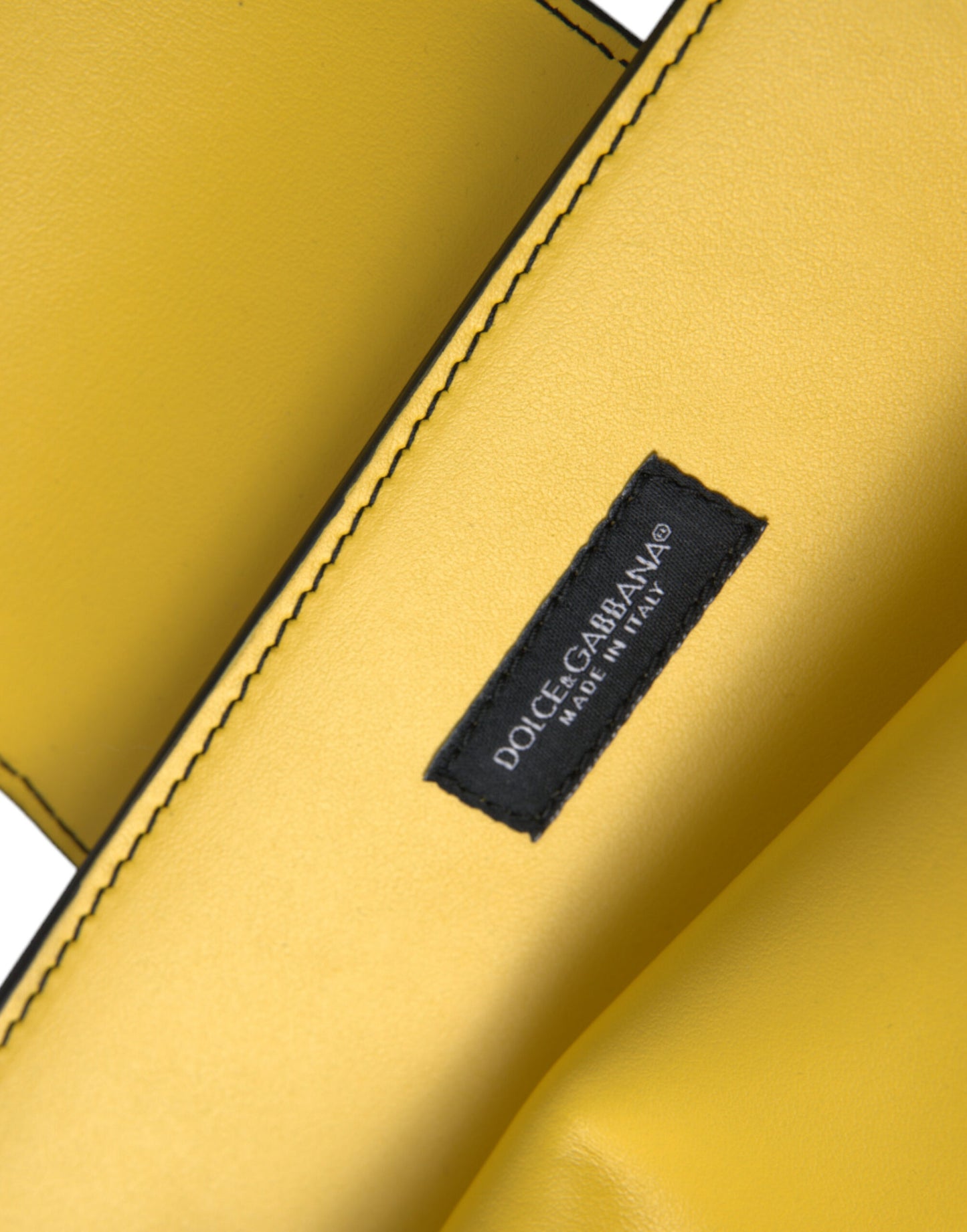 Compact Crossbody Flap Clutch Convertible Handbag by Dolce & Gabbana for women in calfskin leather gold, lime-green & yellow features an exquisite silhouette, showcasing a secure snap, flap & magnetic, ample , and exquisite crossbody-strap for a sophisticated finish.