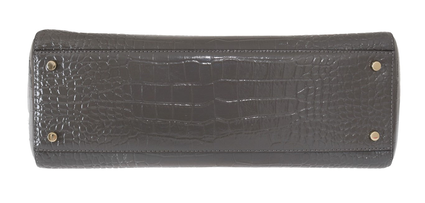 Tote Convertible Handbag by Kate Spade for women in embossed leather gray & gold features a refined silhouette, showcasing a secure zipper and refined with versatile for a refined finish.