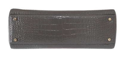 Tote Convertible Handbag by Kate Spade for women in embossed leather gray & gold features a refined silhouette, showcasing a secure zipper and refined with versatile for a refined finish.