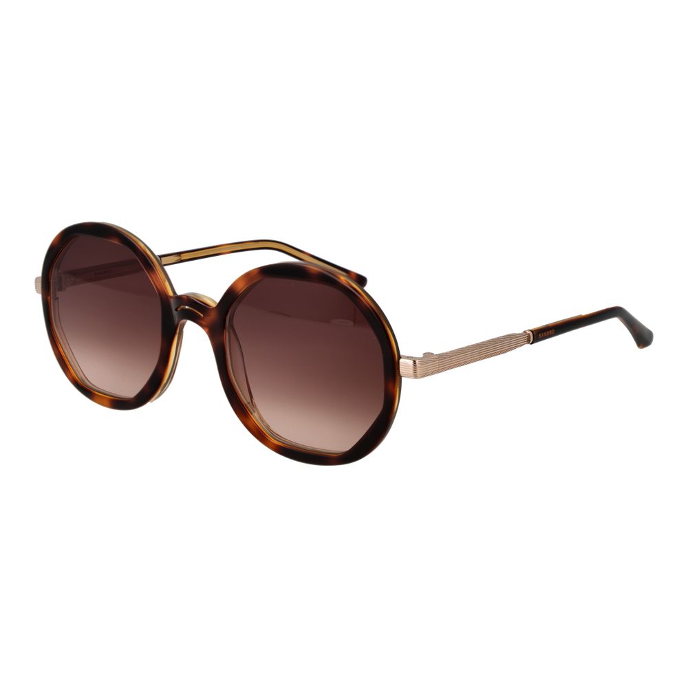 This Sunglasses by Sandro for women in polyester & polyurethane gradient, blue & brown presents a sumptuous silhouette, showcasing a sumptuous full-rim square frame design in brown coloured frame and high-performance category-3-dark-tint gradient lens.