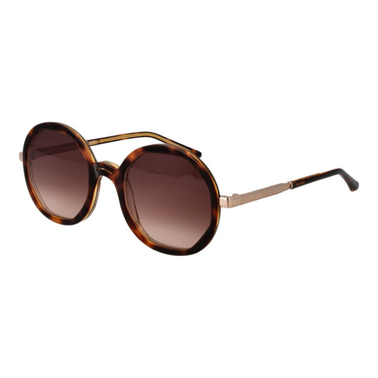 This Sunglasses by Sandro for women in polyester & polyurethane gradient, blue & brown presents a sumptuous silhouette, showcasing a sumptuous full-rim square frame design in brown coloured frame and high-performance category-3-dark-tint gradient lens.