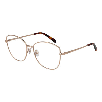 Eyeglasses Frames by Emilio Pucci for women in rose-gold features an refined silhouette, showcasing a sophisticated rose-gold coloured frame and refined full-frame frame design for a refined look.