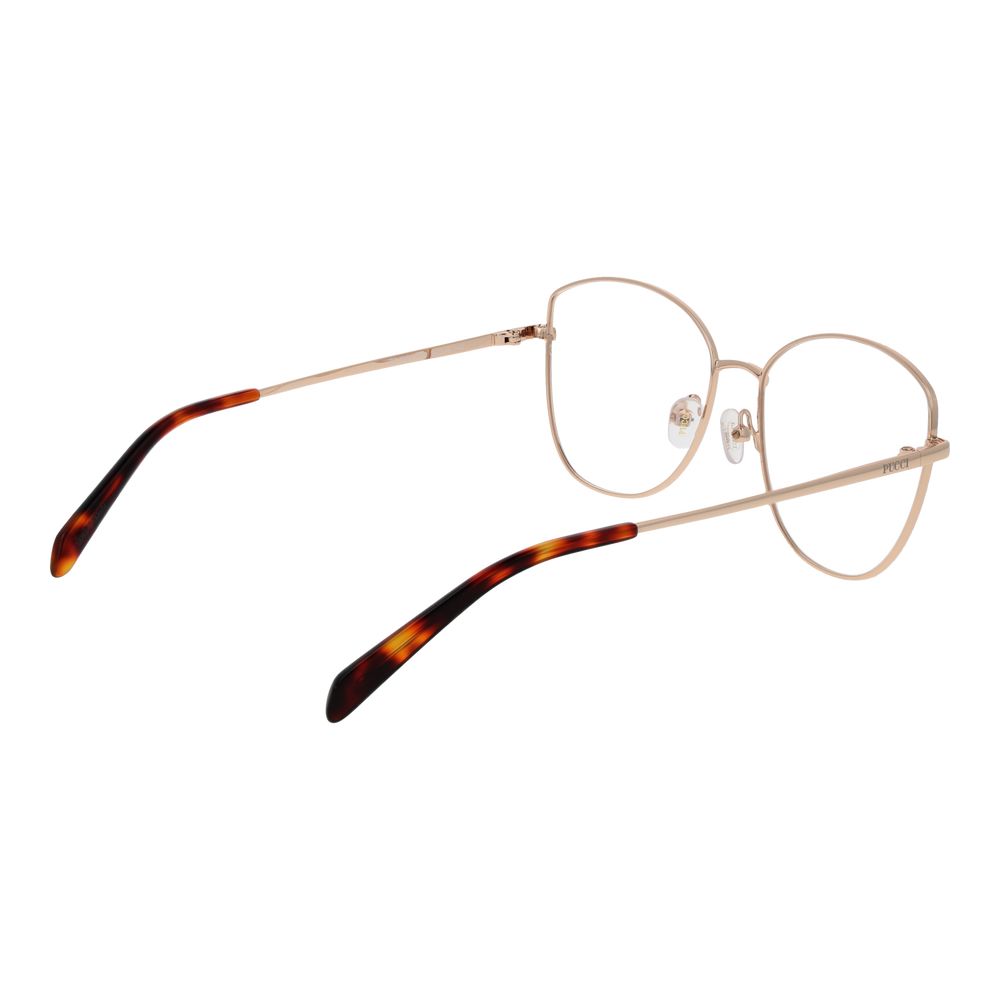 Eyeglasses Frames by Emilio Pucci for women in rose-gold features an refined silhouette, showcasing the refined rose-gold coloured frame and sophisticated full-frame frame design.