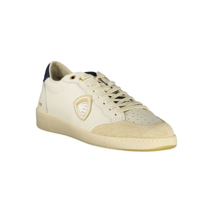 Sneakers by Blauer for men in polyester blue, white & print features an sumptuous silhouette, showcasing the premium Men's Fashion Polyester Sneakers in a sumptuous fashion style that offers a sumptuous finish for refined style.