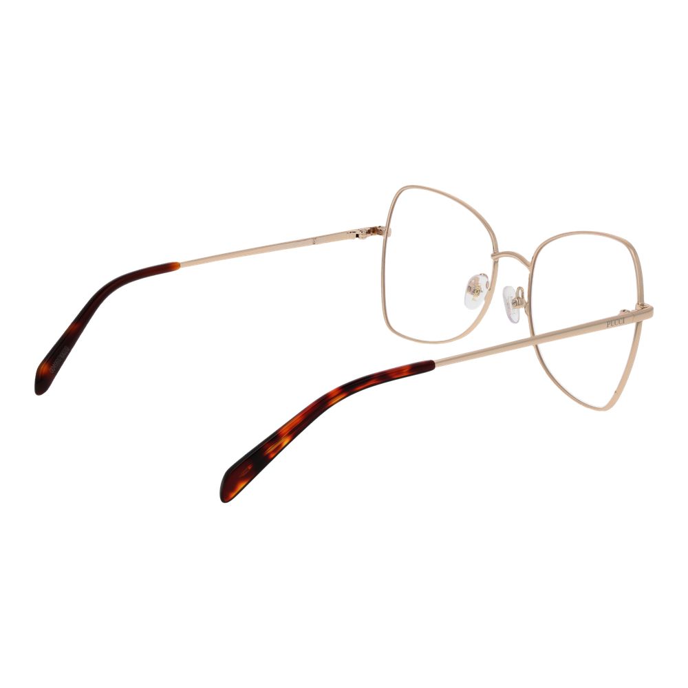 Eyeglasses Frames by Emilio Pucci for women in and gold showcases an refined full-frame frame design featuring a sophisticated gold coloured frame for an refined and refined aesthetic.