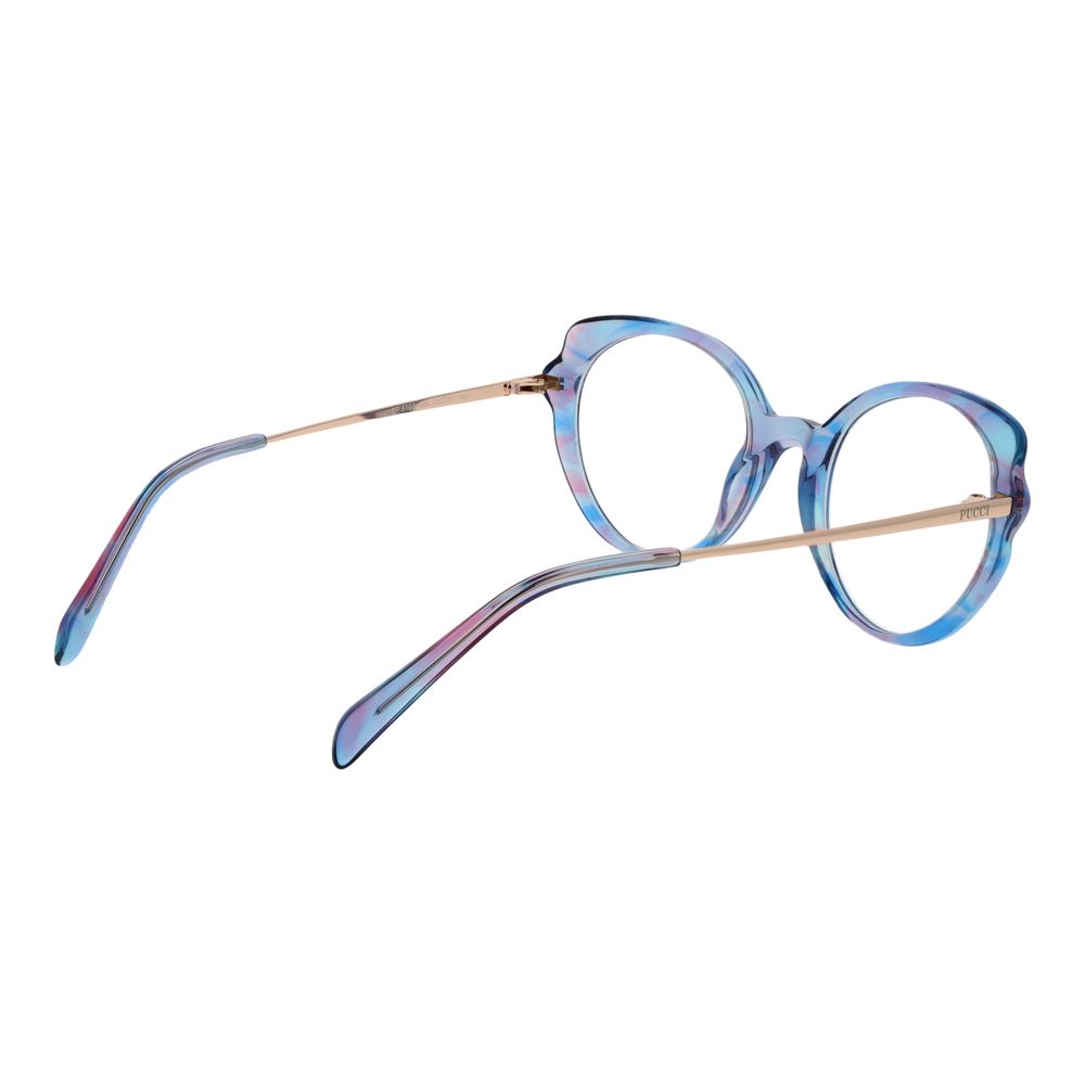 Eyeglasses Frames by Emilio Pucci for women in plastic blue features an refined silhouette, showcasing the refined blue coloured frame and sophisticated full-frame frame design.