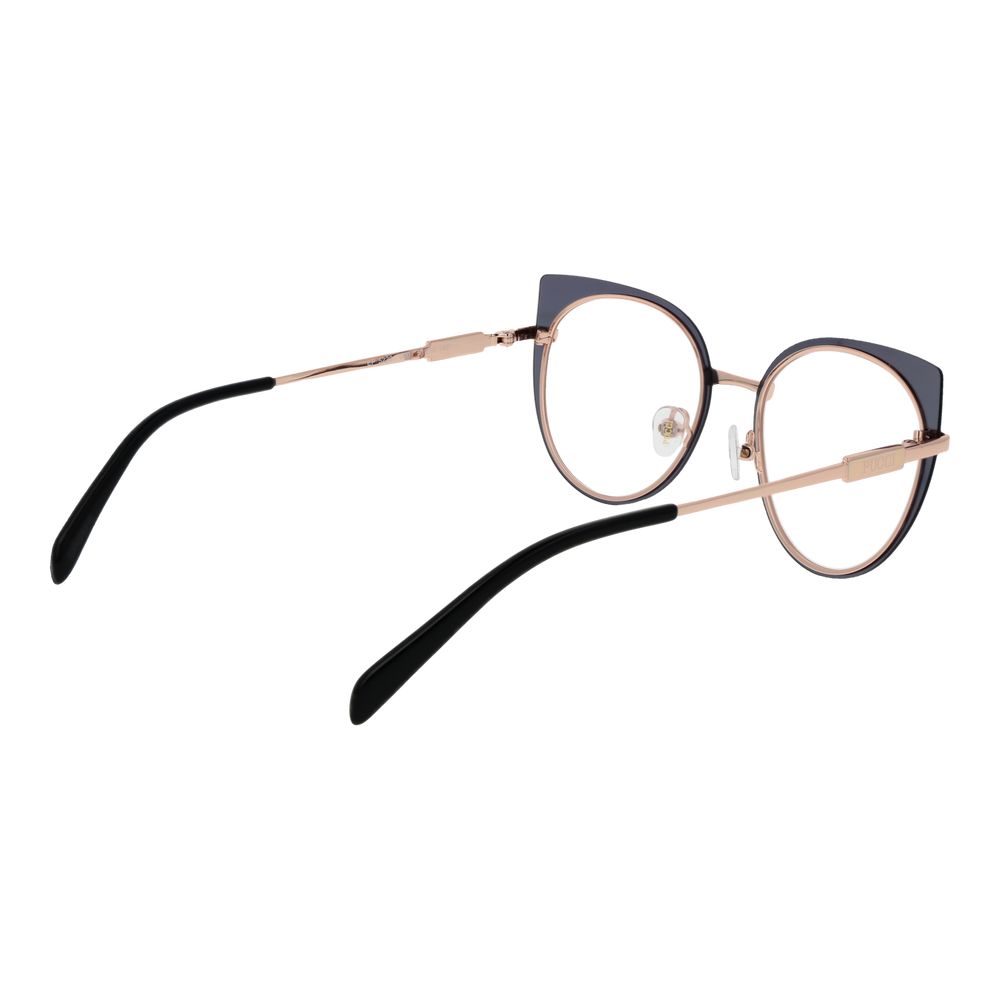Eyeglasses Frames by Emilio Pucci for women in and rose-gold showcases an refined full-frame frame design featuring a sophisticated rose-gold coloured frame for an refined and refined aesthetic.