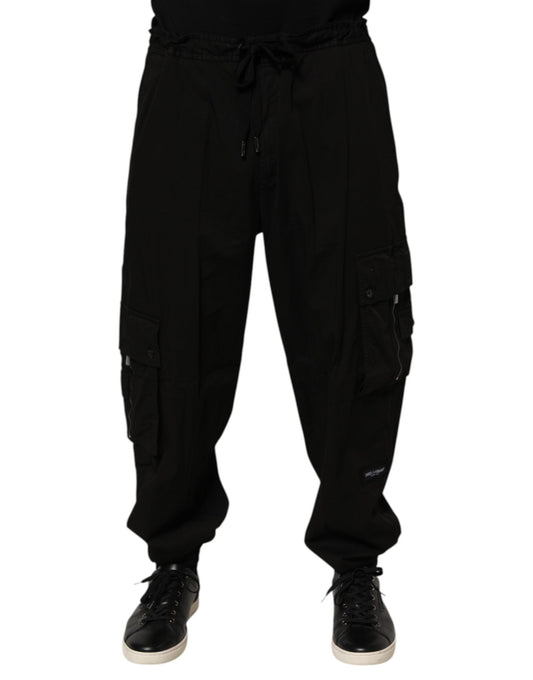 Jogger Sweatpants by Dolce & Gabbana for men in stretch cotton black features a athletic athletic & regular-fit with a and long, showcasing athletic adjustable-waistband for a sophisticated performance look.