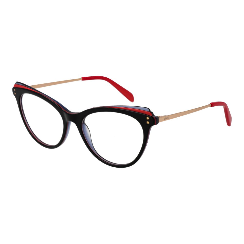 Eyeglasses Frames by Emilio Pucci for women in and black showcases a refined silhouette, detailed with a black coloured frame finish and a sophisticated full-frame frame design.