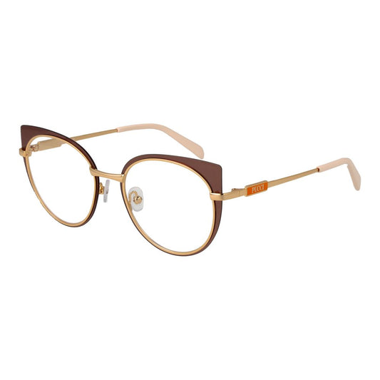 Eyeglasses Frames by Emilio Pucci for women in brown features an refined silhouette, showcasing a sophisticated brown coloured frame and refined full-frame frame design for a refined look.