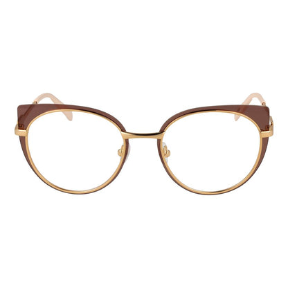 Eyeglasses Frames by Emilio Pucci for women in brown showcases a reflective silhouette, artfully incorporating a sophisticated brown coloured frame with a distinct full-frame frame design.