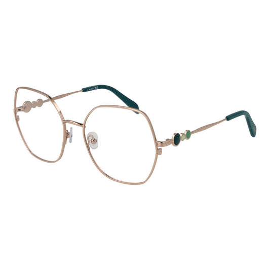 Eyeglasses Frames by Emilio Pucci for women in metal rose-gold showcases a refined full-frame frame design with a refined rose-gold coloured frame finish for a refined and sophisticated look.