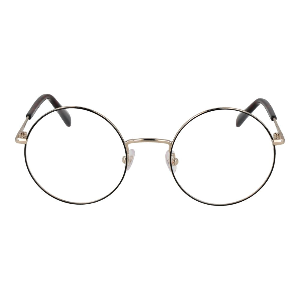Eyeglasses Frames by Emilio Pucci for women in metal black features an refined silhouette, showcasing the refined black coloured frame and sophisticated full-frame frame design.