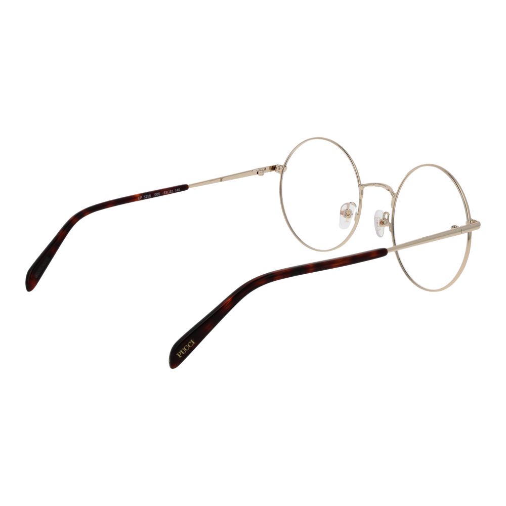 Eyeglasses Frames by Emilio Pucci for women in metal black features an refined silhouette, showcasing a sophisticated black coloured frame and refined full-frame frame design for a refined look.